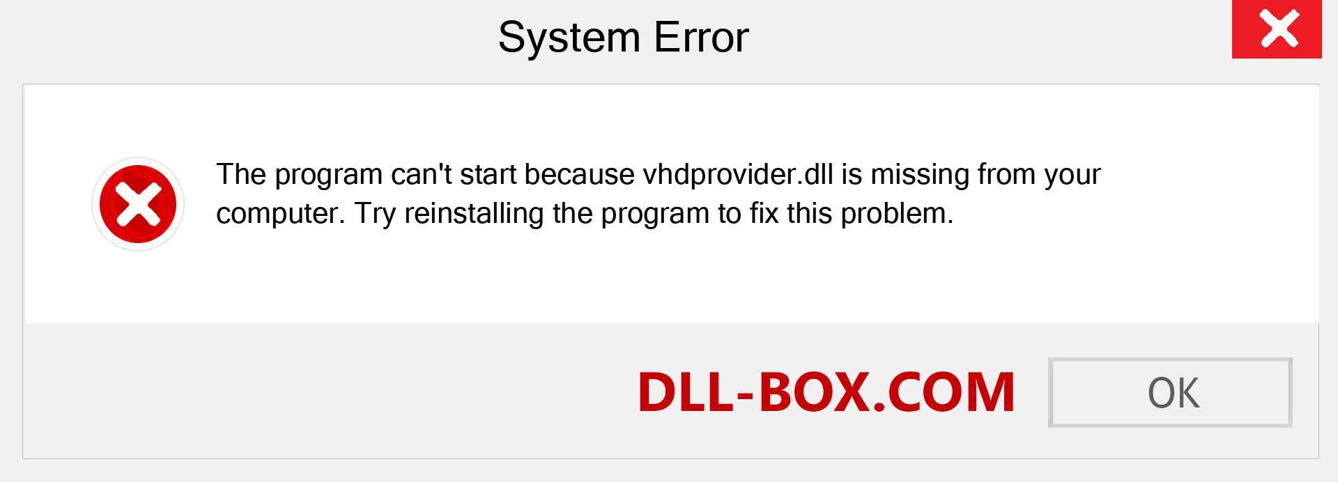  vhdprovider.dll file is missing?. Download for Windows 7, 8, 10 - Fix  vhdprovider dll Missing Error on Windows, photos, images